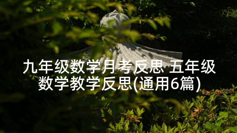 九年级数学月考反思 五年级数学教学反思(通用6篇)