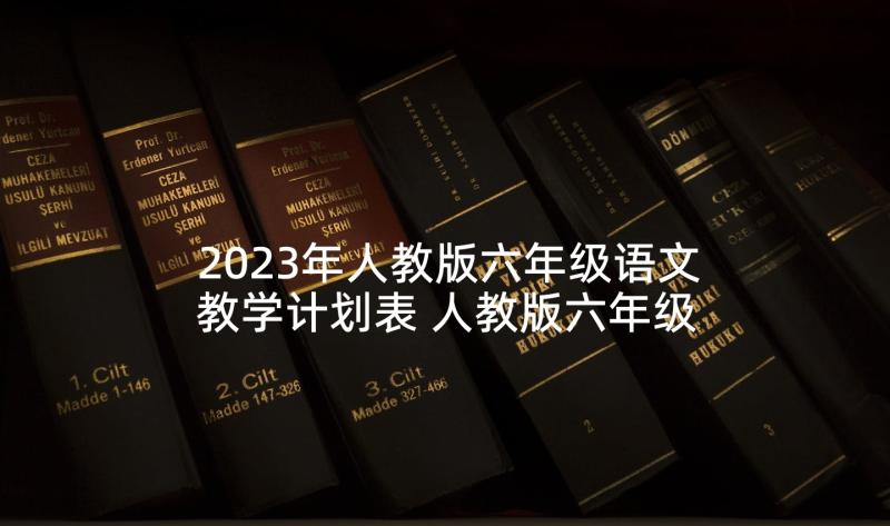 2023年人教版六年级语文教学计划表 人教版六年级语文教学计划(模板6篇)