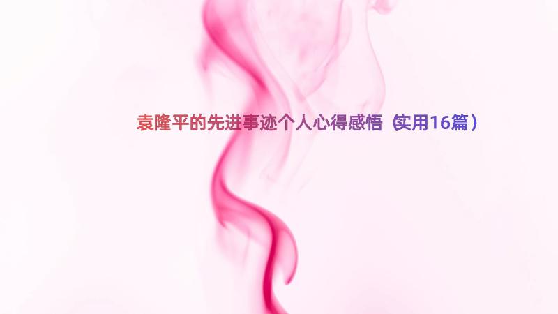 袁隆平的先进事迹个人心得感悟（实用16篇）