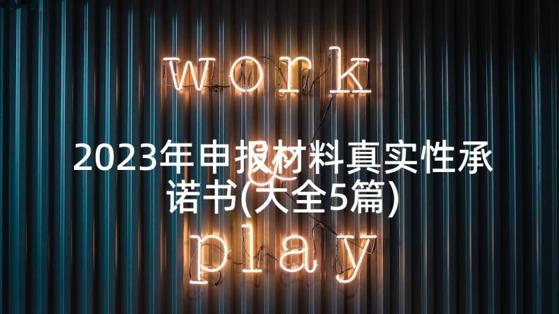 2023年申报材料真实性承诺书(大全5篇)