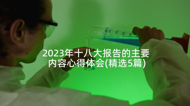 2023年十八大报告的主要内容心得体会(精选5篇)