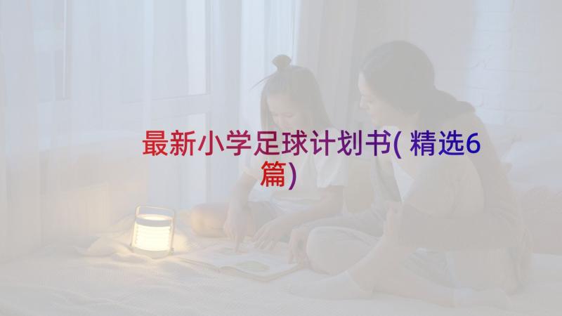 最新小学足球计划书(精选6篇)