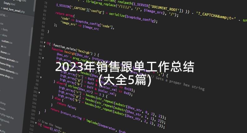 2023年销售跟单工作总结(大全5篇)