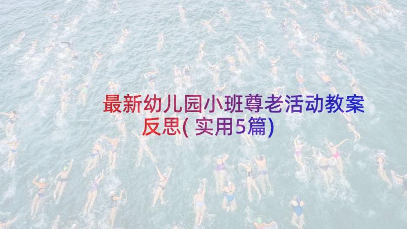 最新幼儿园小班尊老活动教案反思(实用5篇)