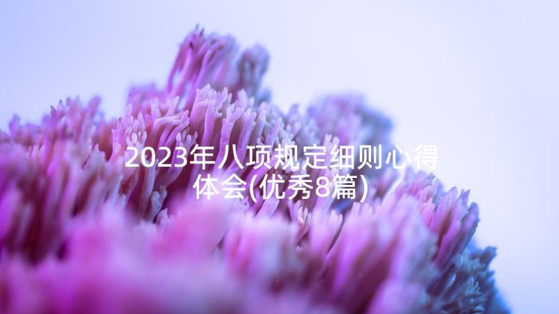 2023年八项规定细则心得体会(优秀8篇)