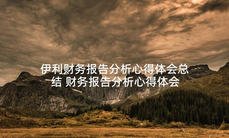 伊利财务报告分析心得体会总结 财务报告分析心得体会(优秀5篇)