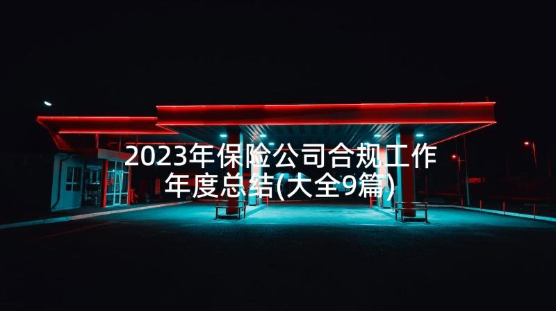 2023年保险公司合规工作年度总结(大全9篇)