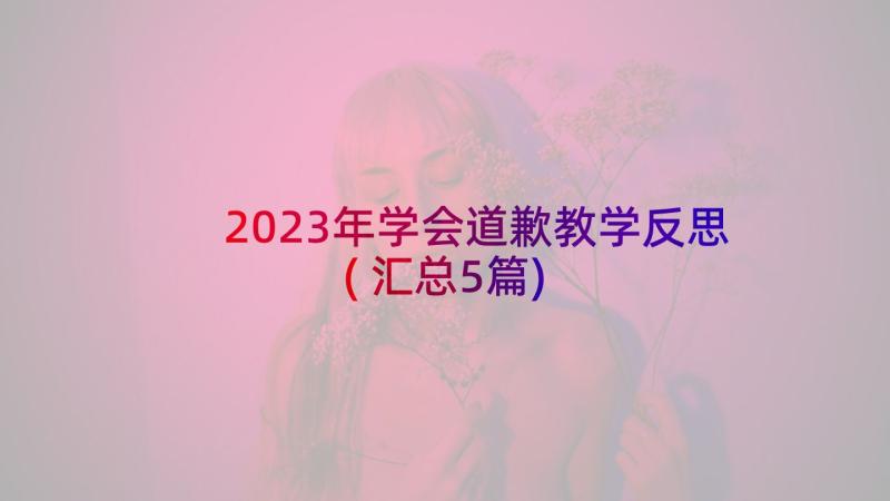 2023年学会道歉教学反思(汇总5篇)