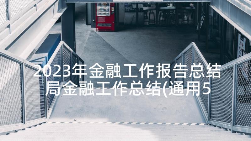 2023年金融工作报告总结 局金融工作总结(通用5篇)