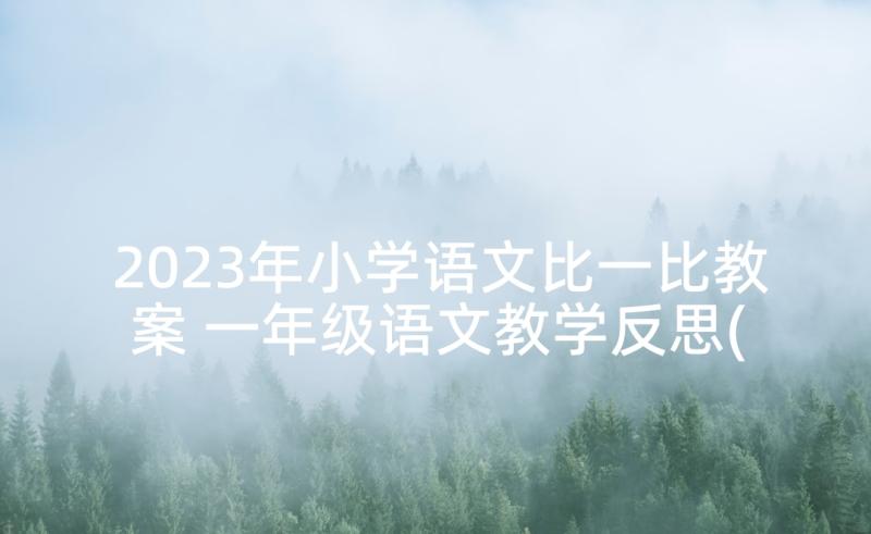 2023年小学语文比一比教案 一年级语文教学反思(精选8篇)