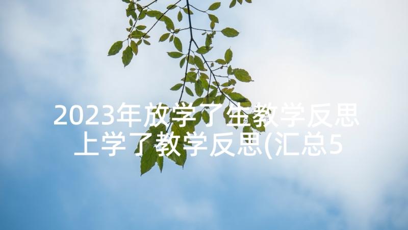 2023年放学了生教学反思 上学了教学反思(汇总5篇)