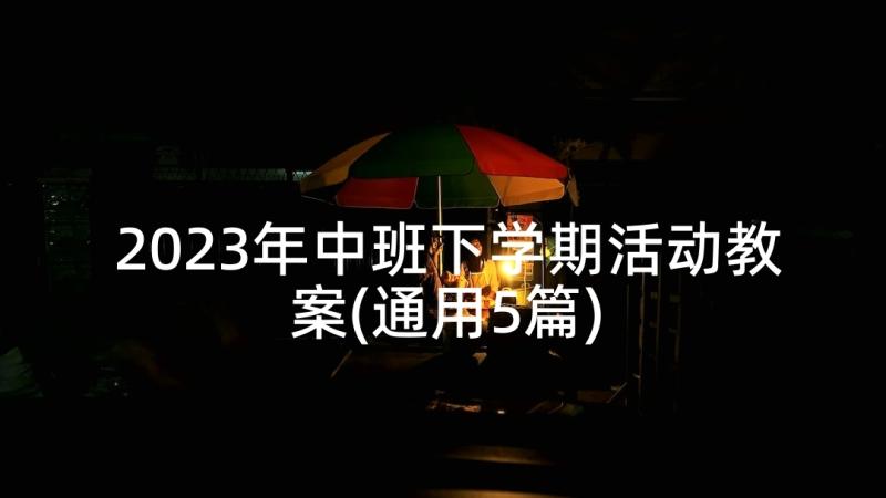 2023年中班下学期活动教案(通用5篇)