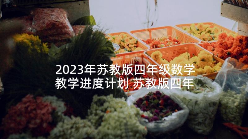 2023年苏教版四年级数学教学进度计划 苏教版四年级数学与复习的复习计划(大全5篇)