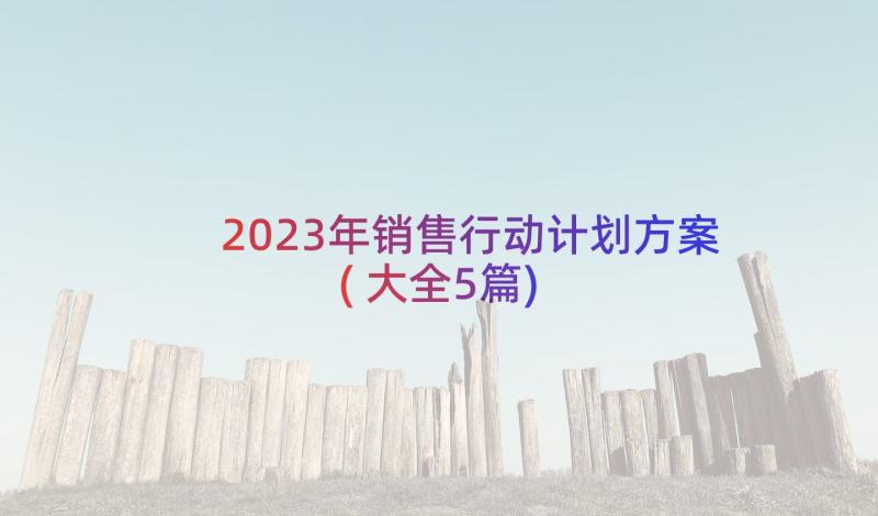 2023年销售行动计划方案(大全5篇)