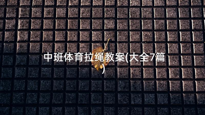 中班体育拉绳教案(大全7篇)