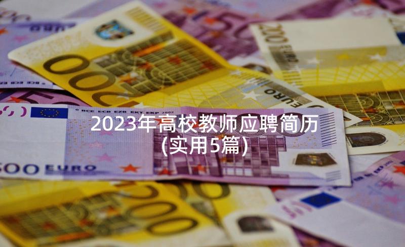 2023年高校教师应聘简历(实用5篇)