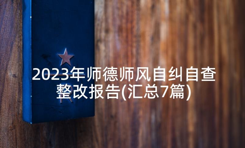 2023年师德师风自纠自查整改报告(汇总7篇)