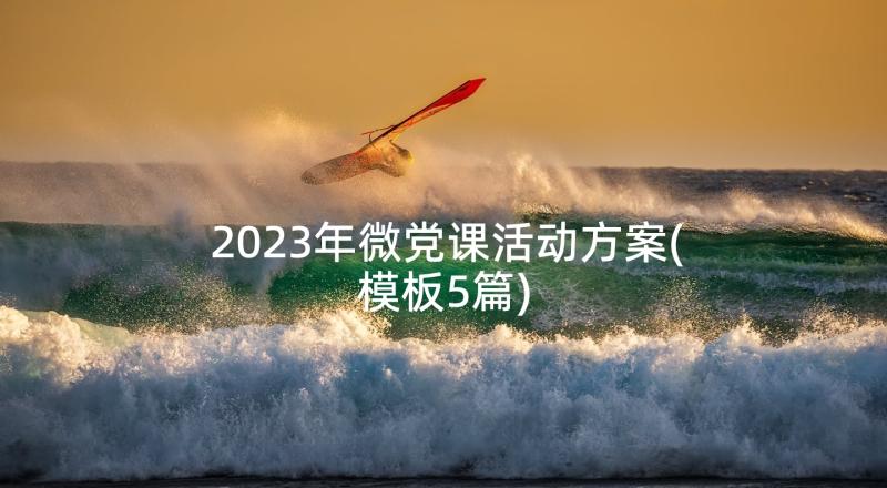 2023年微党课活动方案(模板5篇)