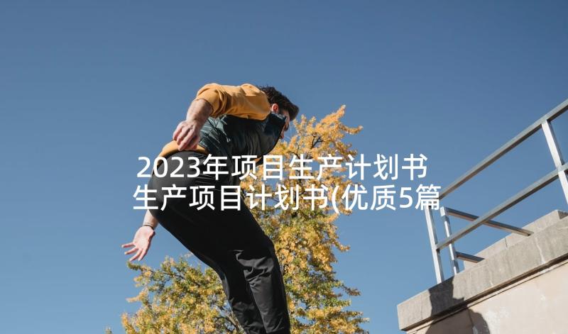 2023年项目生产计划书 生产项目计划书(优质5篇)