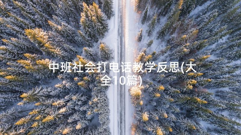 中班社会打电话教学反思(大全10篇)