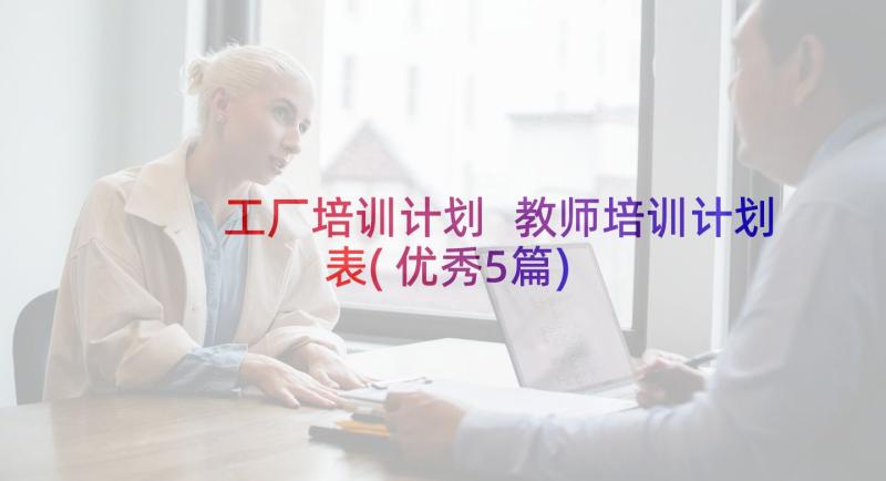 工厂培训计划 教师培训计划表(优秀5篇)