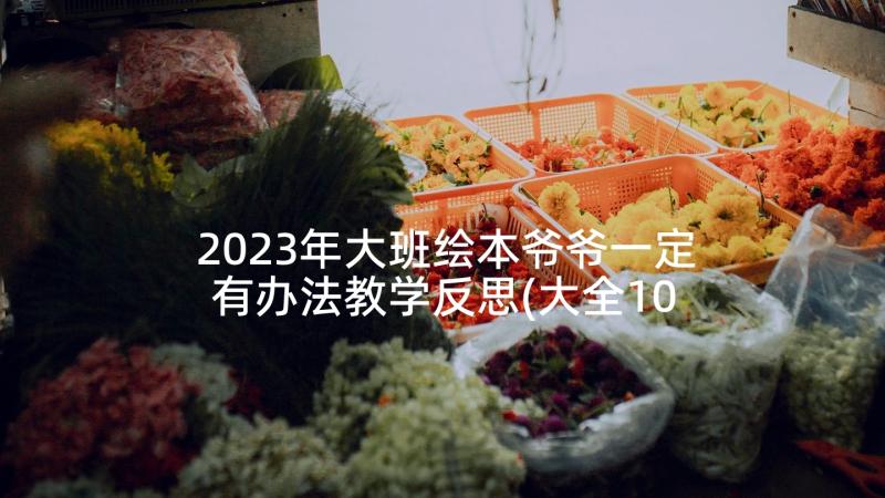 2023年大班绘本爷爷一定有办法教学反思(大全10篇)