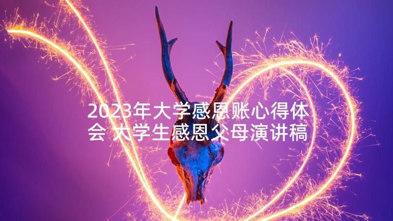 2023年大学感恩账心得体会 大学生感恩父母演讲稿(大全9篇)