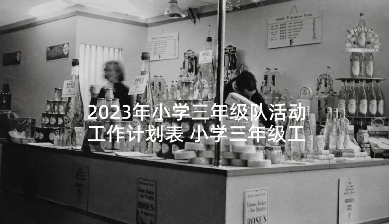 2023年小学三年级队活动工作计划表 小学三年级工作计划(大全6篇)