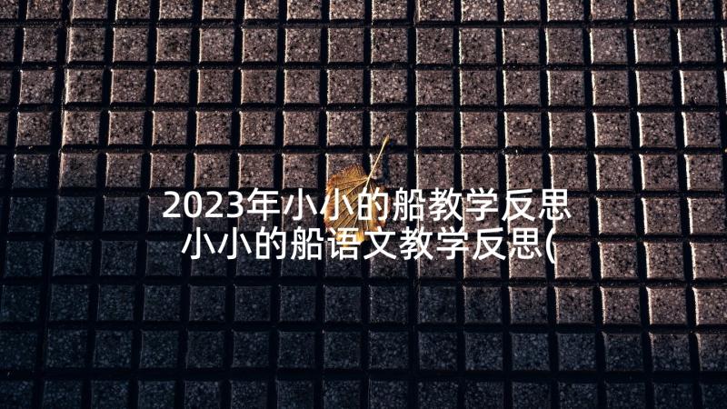 2023年小小的船教学反思 小小的船语文教学反思(大全10篇)