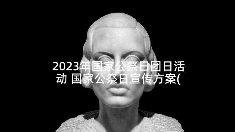 2023年国家公祭日团日活动 国家公祭日宣传方案(优质5篇)