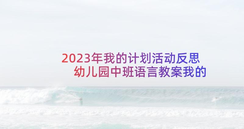 2023年我的计划活动反思 幼儿园中班语言教案我的画含反思(优质8篇)