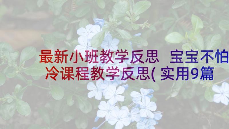 最新小班教学反思 宝宝不怕冷课程教学反思(实用9篇)