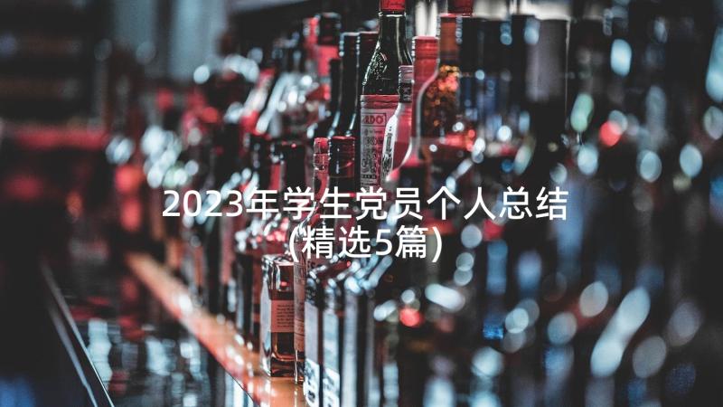 2023年学生党员个人总结(精选5篇)