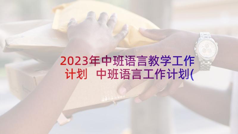 2023年中班语言教学工作计划 中班语言工作计划(精选10篇)