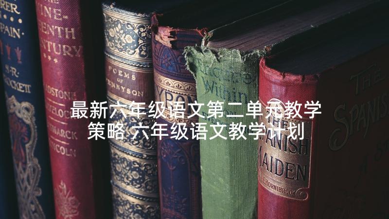 最新六年级语文第二单元教学策略 六年级语文教学计划(大全10篇)