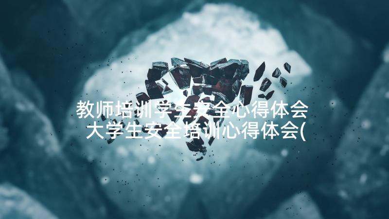 教师培训学生安全心得体会 大学生安全培训心得体会(优秀7篇)