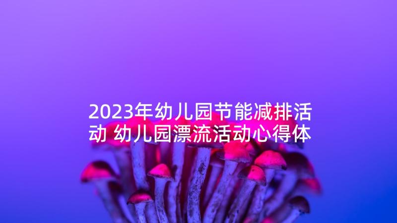 2023年幼儿园节能减排活动 幼儿园漂流活动心得体会(汇总6篇)