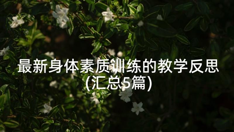 最新身体素质训练的教学反思(汇总5篇)