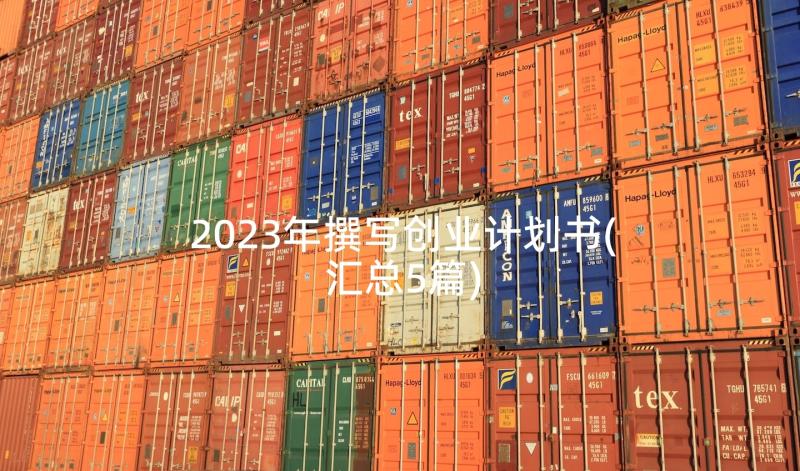 2023年撰写创业计划书(汇总5篇)