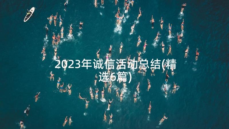 2023年诚信活动总结(精选6篇)