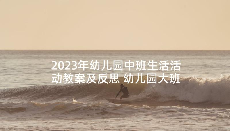 2023年幼儿园中班生活活动教案及反思 幼儿园大班活动教案房子含反思(精选9篇)