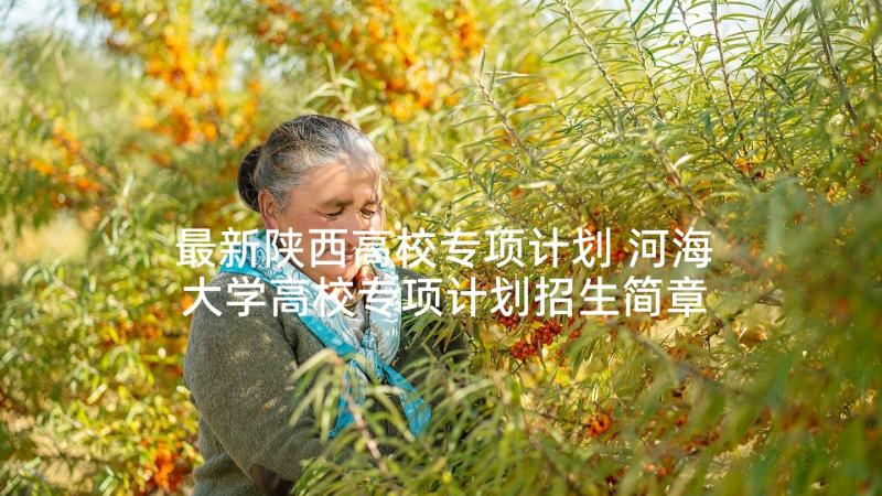 最新陕西高校专项计划 河海大学高校专项计划招生简章(大全6篇)