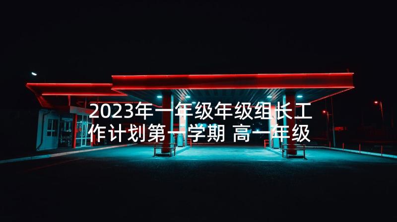 2023年一年级年级组长工作计划第一学期 高一年级组长工作计划(汇总10篇)