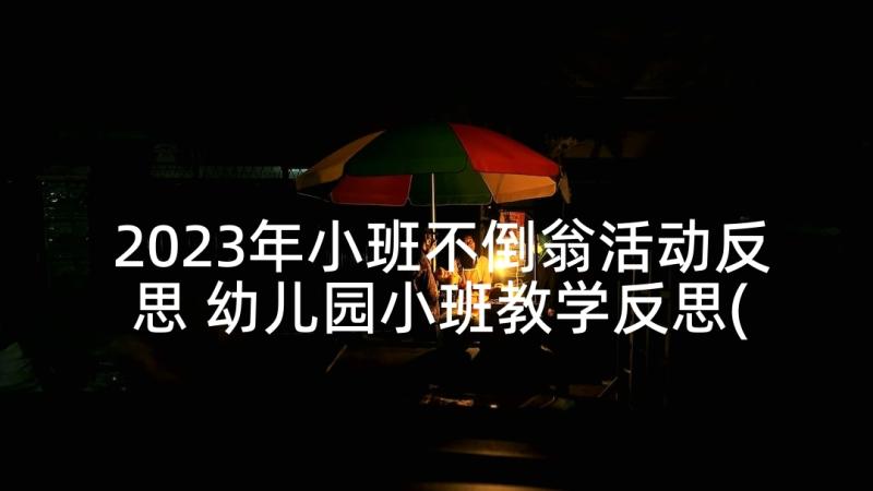 2023年小班不倒翁活动反思 幼儿园小班教学反思(实用5篇)