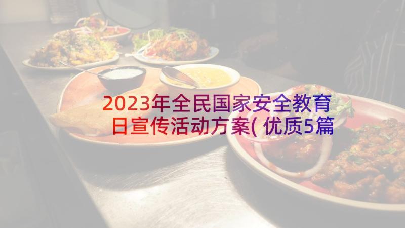 2023年全民国家安全教育日宣传活动方案(优质5篇)