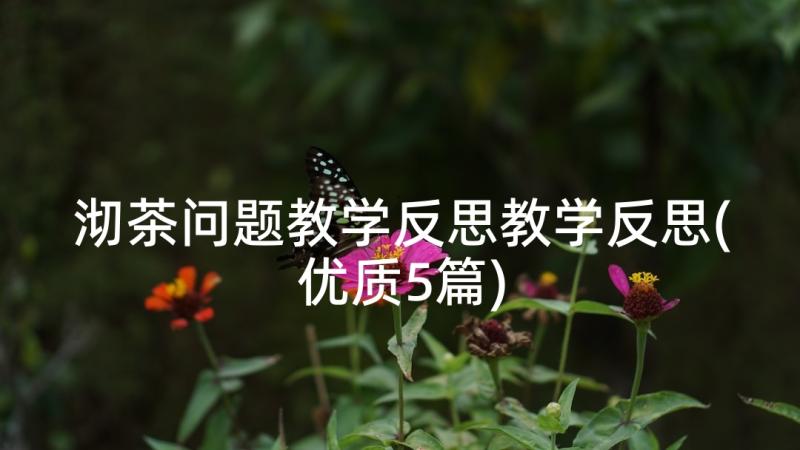 沏茶问题教学反思教学反思(优质5篇)