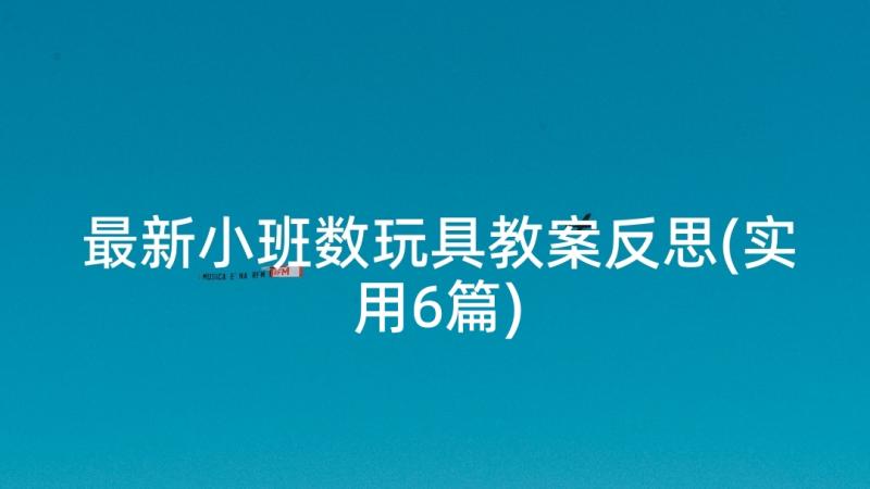 最新小班数玩具教案反思(实用6篇)