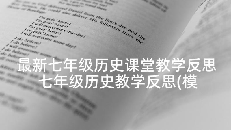 最新七年级历史课堂教学反思 七年级历史教学反思(模板5篇)