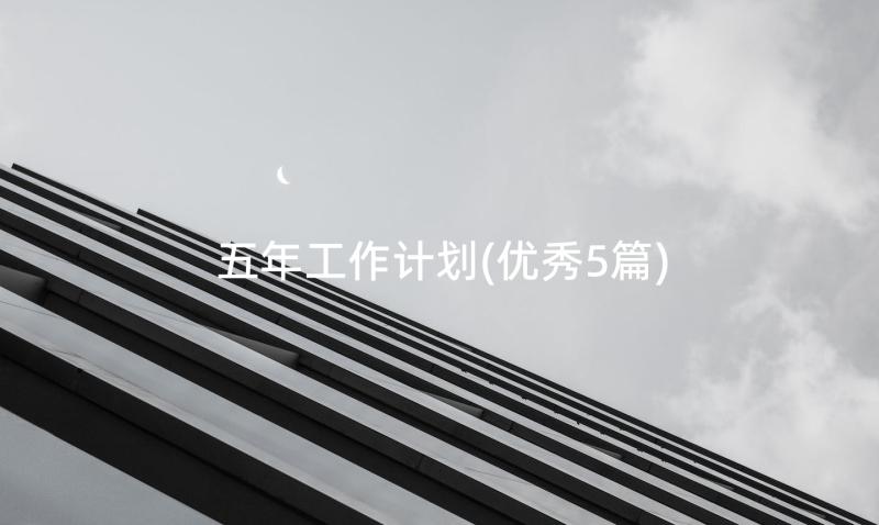 五年工作计划(优秀5篇)