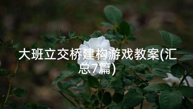 大班立交桥建构游戏教案(汇总7篇)